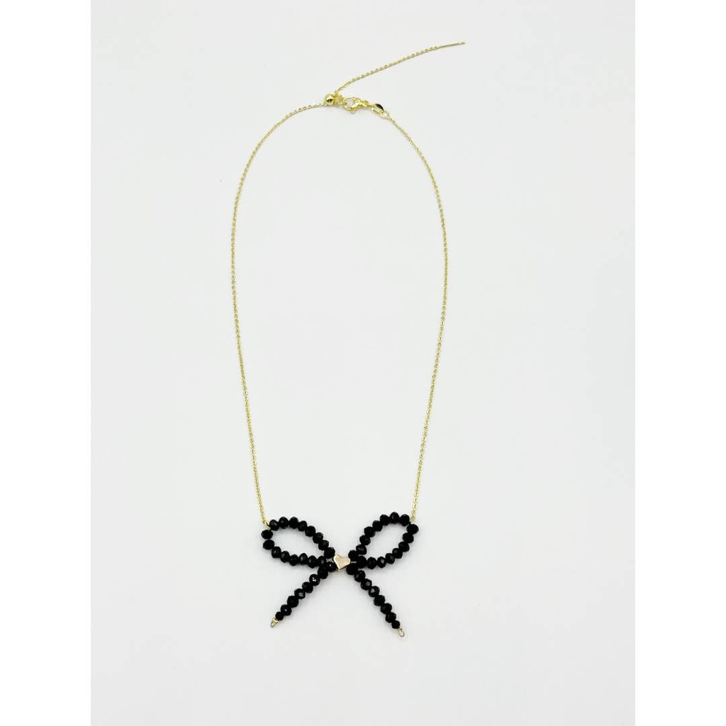 Collar Lazo Cristales negros